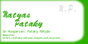 matyas pataky business card